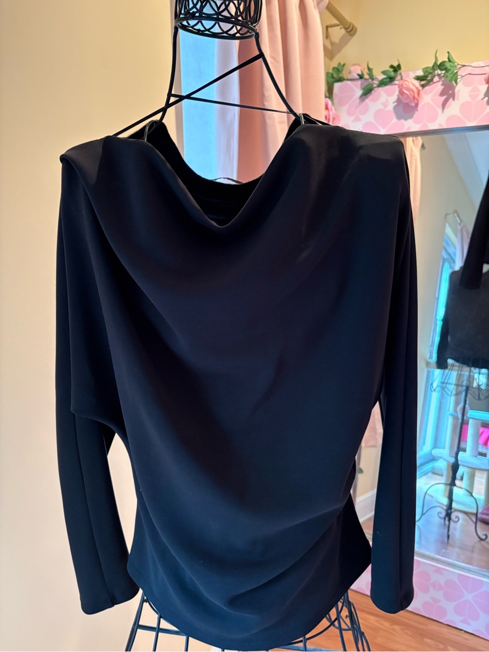 Women's Black Cowl-Neck Sweater